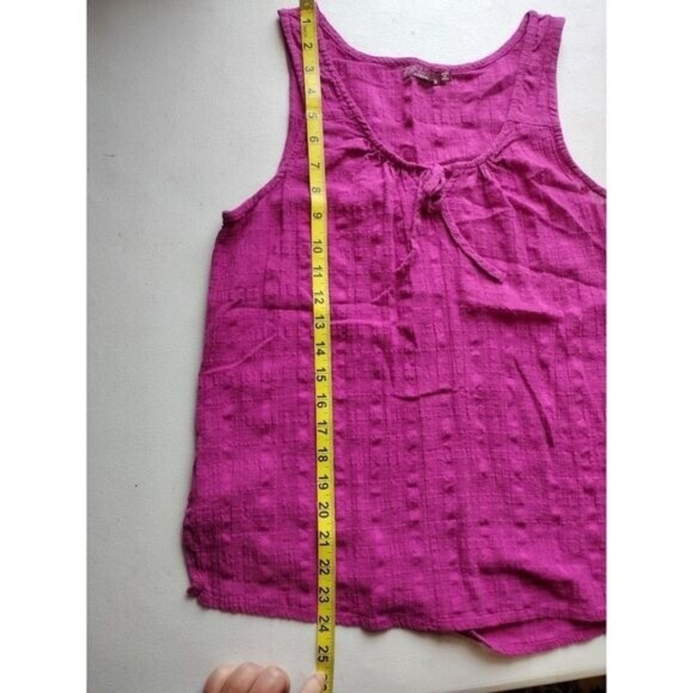Prana Women's Magenta Textured Tie‎ Neck Sleeveless Tank Top Size Medium - Picture 5 of 5